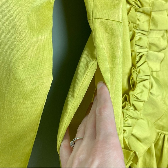 ModCloth Ryu Ruffled Duponi Jacket Women’s Size S Snap Closure Pockets Flower - Picture 5 of 8